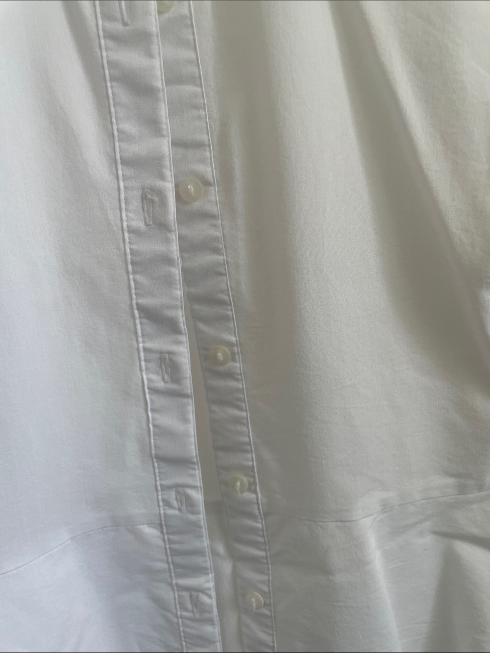 NY Collection White Layered Button-Down Blouse - Picture 4 of 4